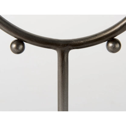 Elio Studded Hoop Object by Mercana in gunmetal. Made from metal in a modern style.