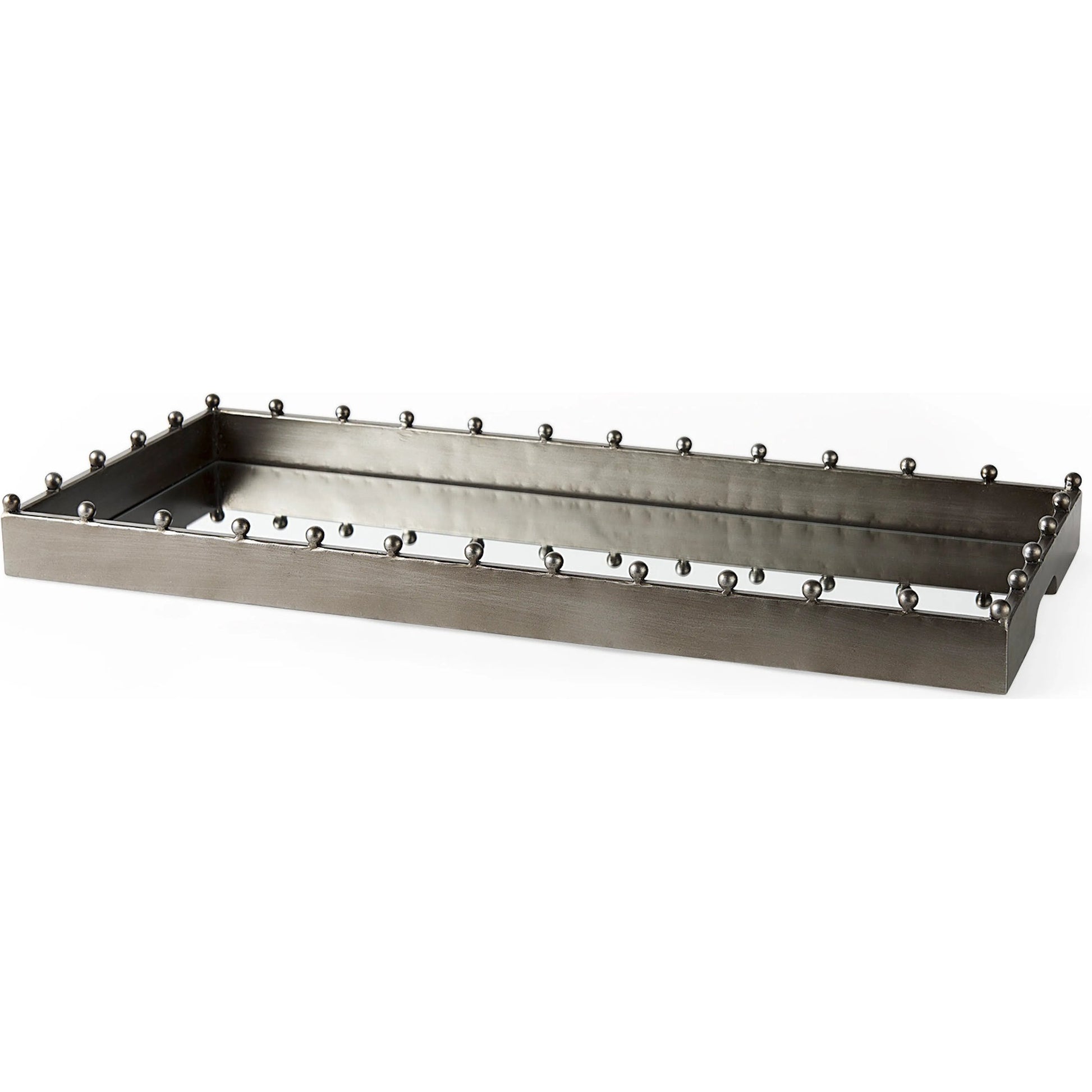 Elio Tray by Mercana in gunmetal. Made from metal in a modern style.