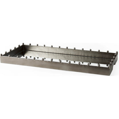 Elio Tray by Mercana in gunmetal. Made from metal in a modern style.
