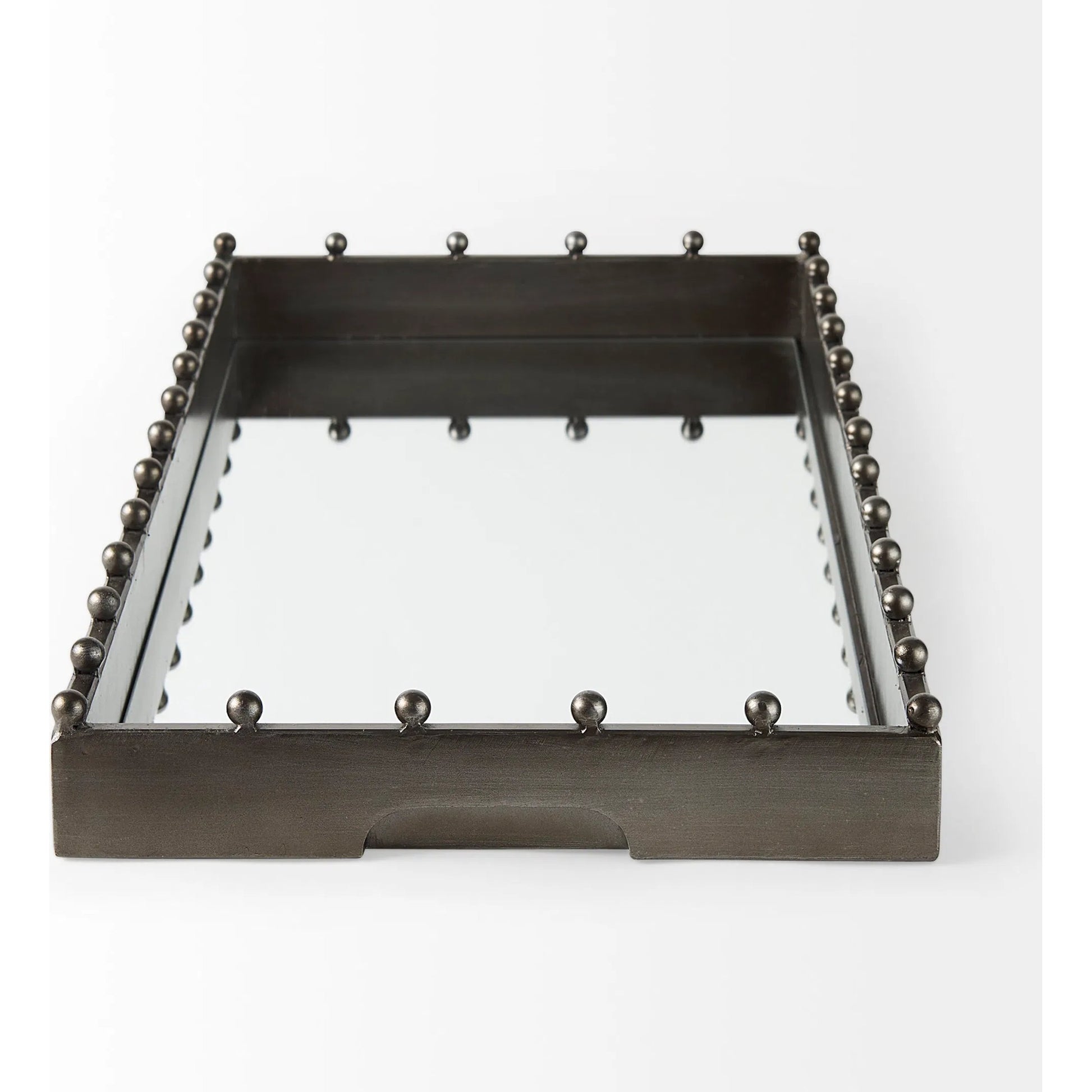 Elio Tray by Mercana in gunmetal. Made from metal in a modern style.