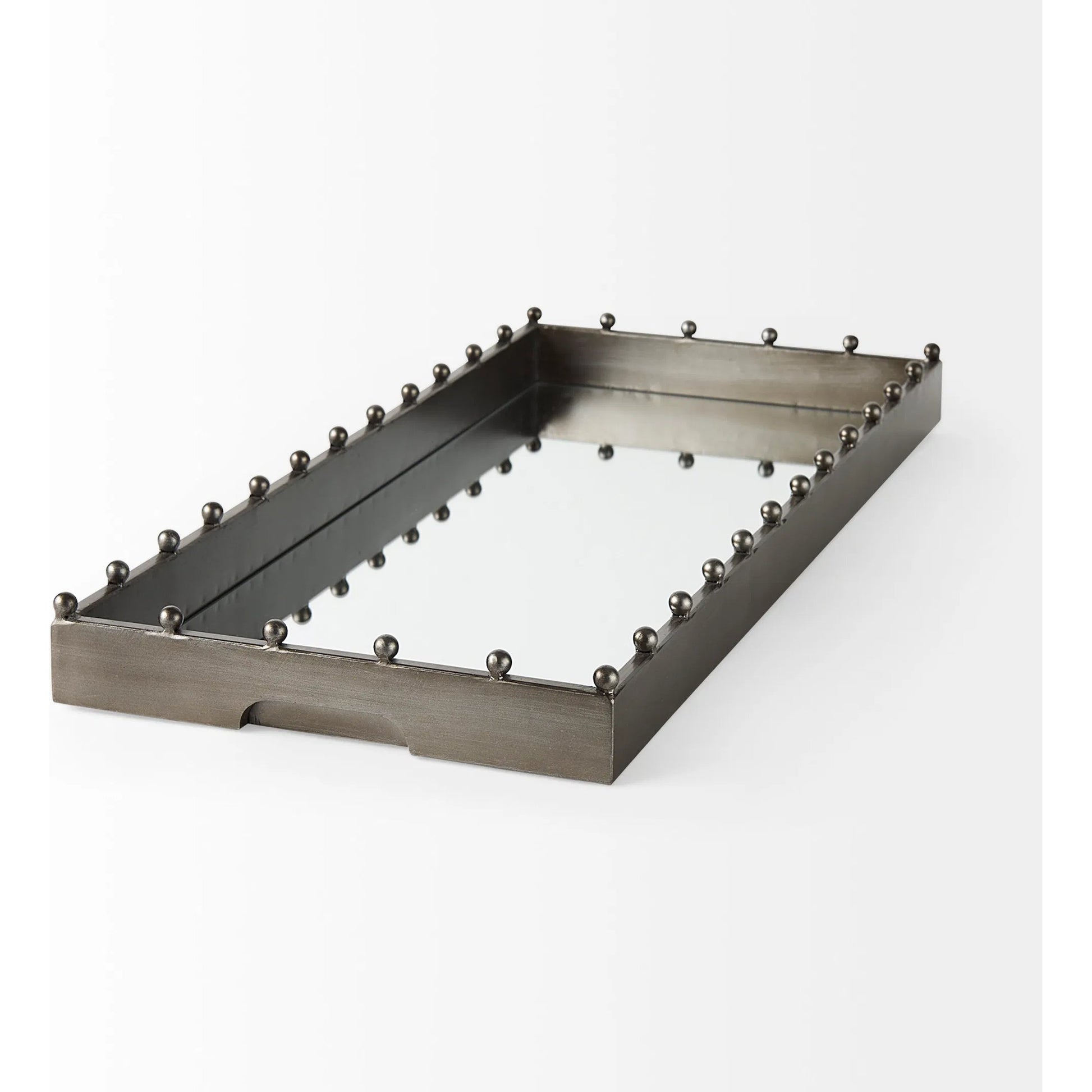 Elio Tray by Mercana in gunmetal. Made from metal in a modern style.