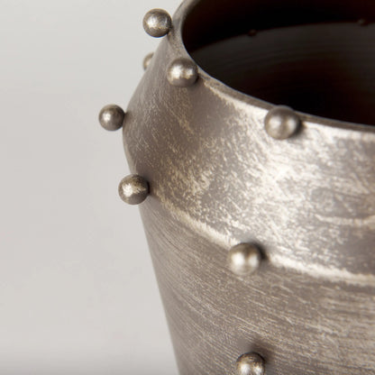 Elio Vase by Mercana in champagne. Made from metal in a modern style.