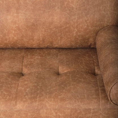 Loretta Sofa by Mercana in red. Made from faux leather in a transitional style.