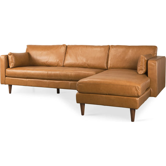 Elton Sectional by Mercana in tan. Made from solid wood in a unique style.