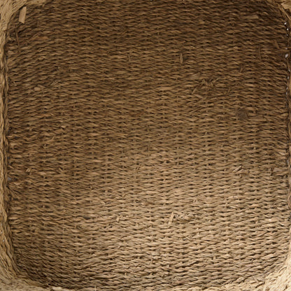 Cullen Grey Twisted Square Basket by Mercana in gray. Made from seagrass in a rustic style.