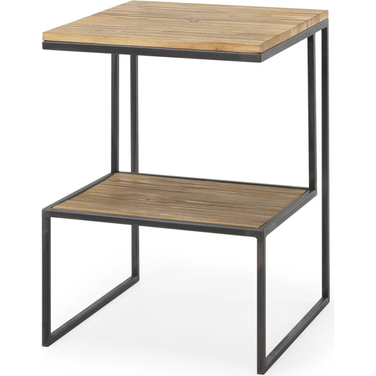 Ronin Accent Table by Mercana in brown. Made from solid wood in a unique style.