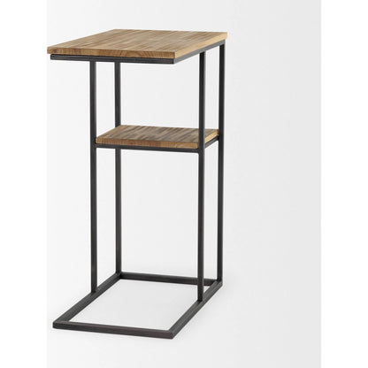 Ronin Accent Table by Mercana in brown. Made from solid wood in a transitional style.