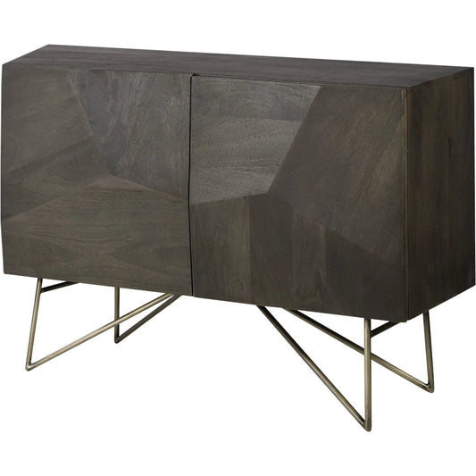 Darwin Accent Cabinet by Mercana in dark brown. Made from solid wood in a modern style.