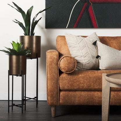 Sowerberry Plant Stand by Mercana in bronze. Made from unique in a modern style.