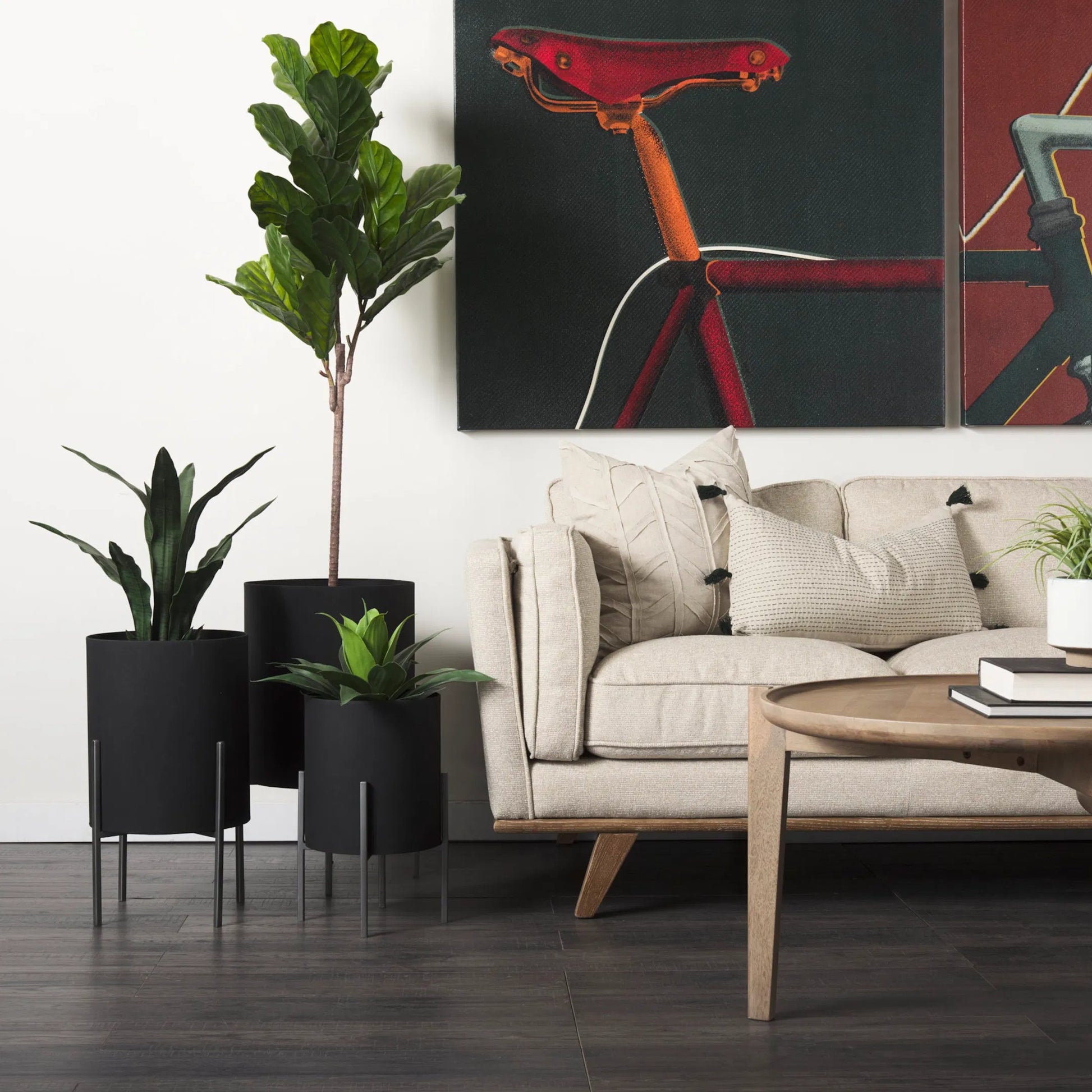 Claypoole Plant Stands Set of Three by Mercana in black. Made from unique in a modern style.