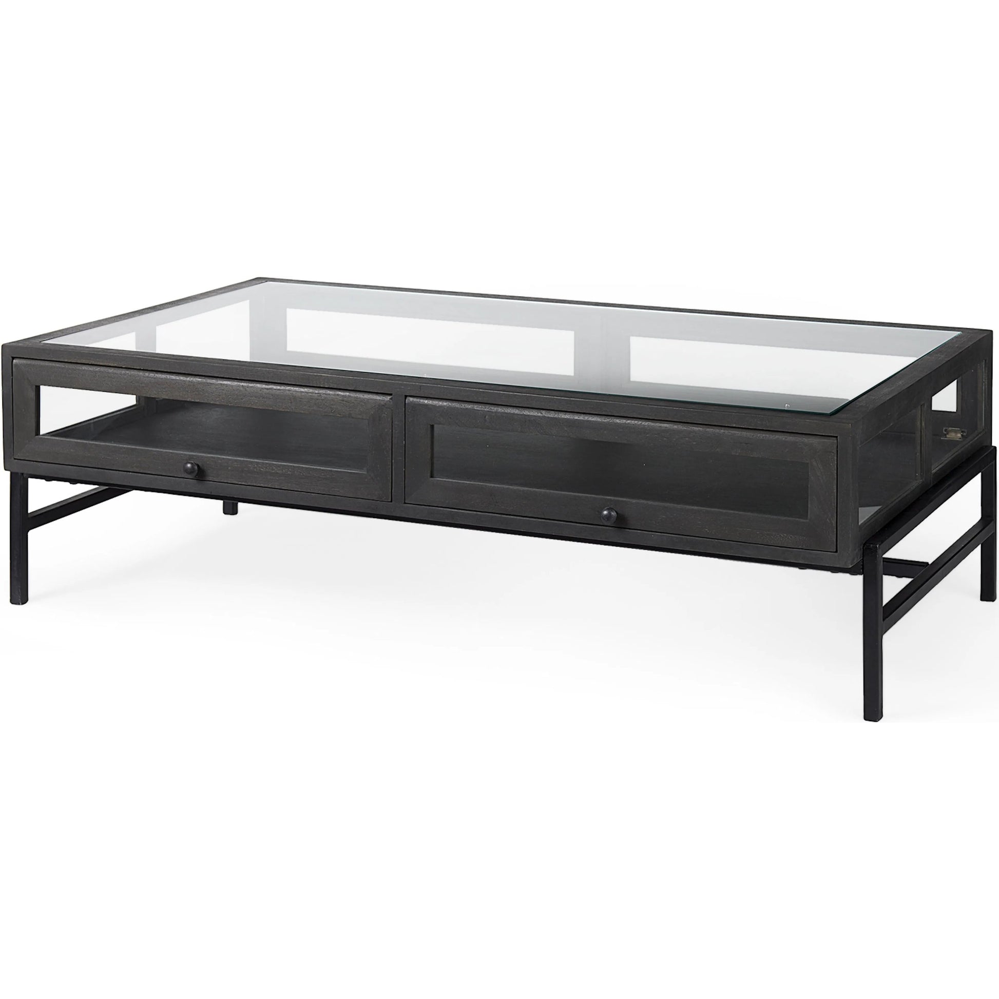 Arelius Rectangular Coffee Table by Mercana. Made from solid wood in a modern style.