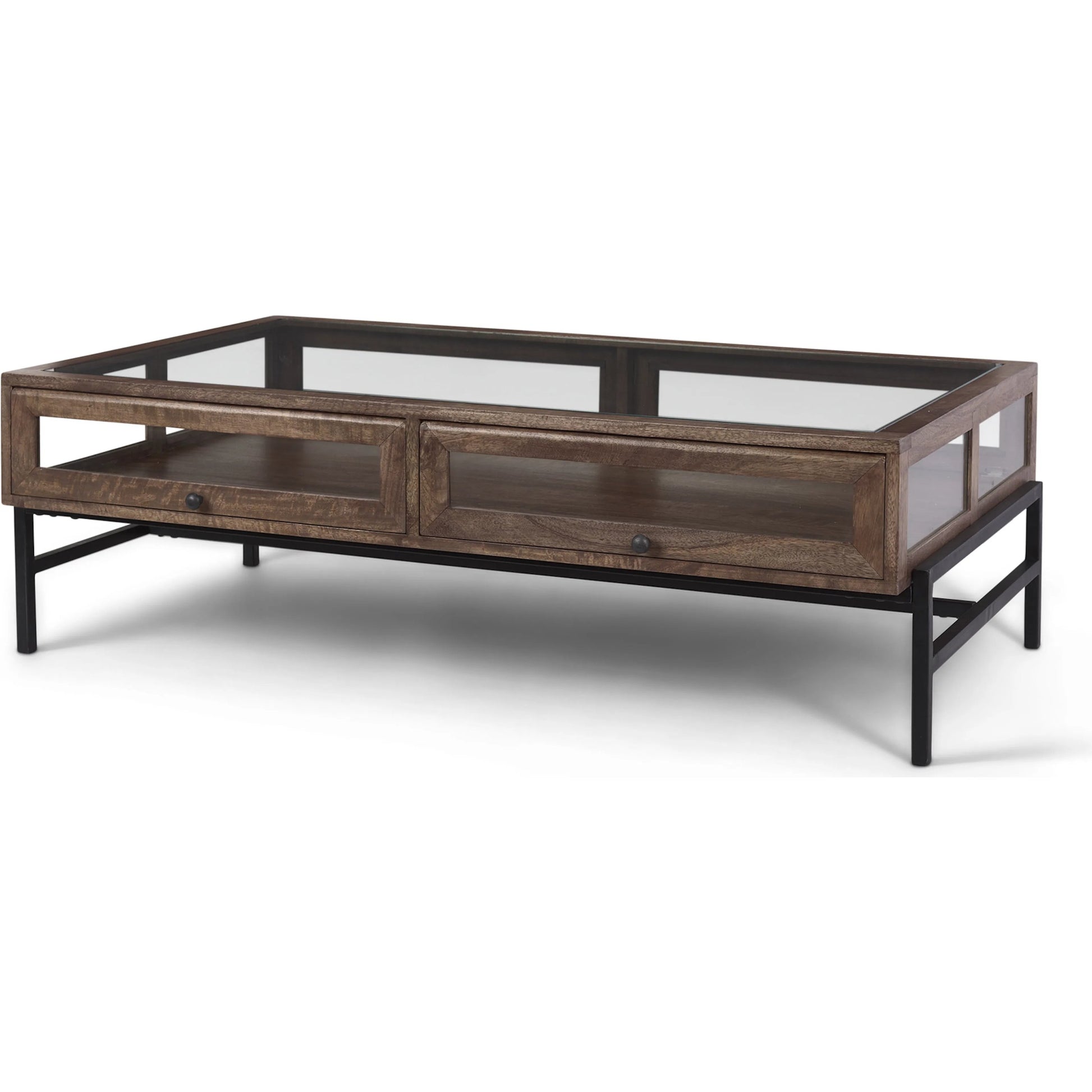 Arelius Rectangular Coffee Table by Mercana. Made from solid wood in a modern style.