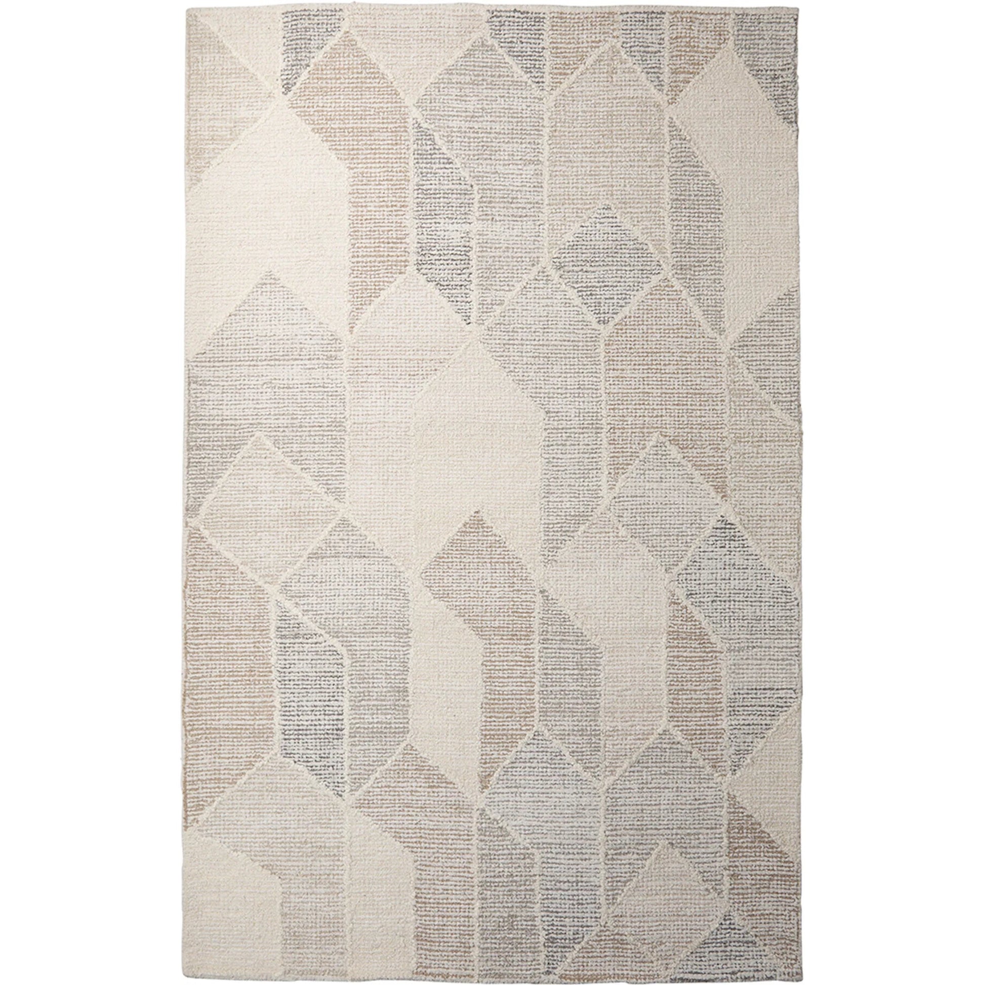 Kolt Neutral Geometric Patterned Area Rug by Mercana in gray, white. Made from unique in a unique style.