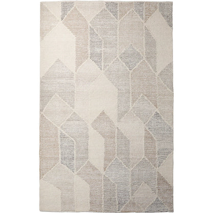 Kolt Neutral Geometric Patterned Area Rug by Mercana in gray, white. Made from unique in a unique style.