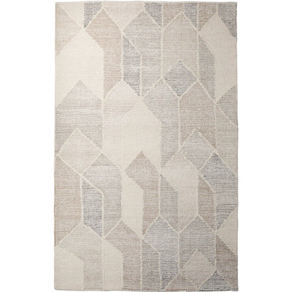 Kolt Neutral Geometric Patterned Area Rug by Mercana in gray, white. Made from unique in a unique style.
