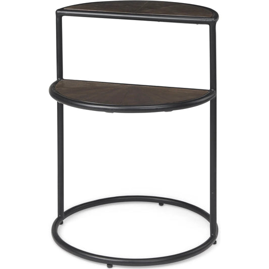 Arlo End Table by Mercana in brown. Made from metal in a unique style.