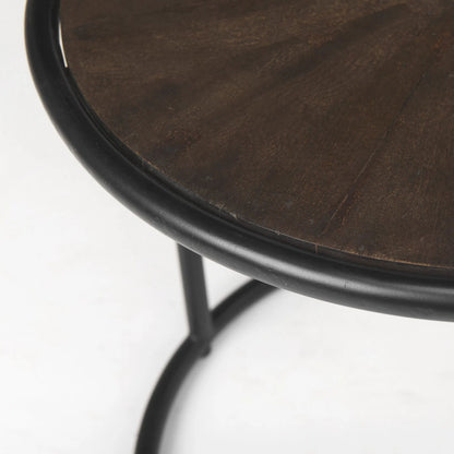 Arlo End Table by Mercana in brown. Made from metal in a modern style.