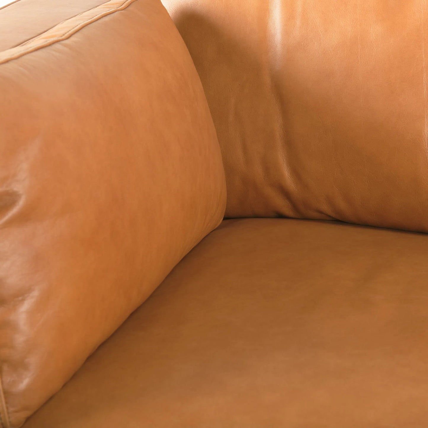 048 SI-2369705 | Closeup | Elton Sofa by Mercana in tan. Made from genuine leather in a traditional style.