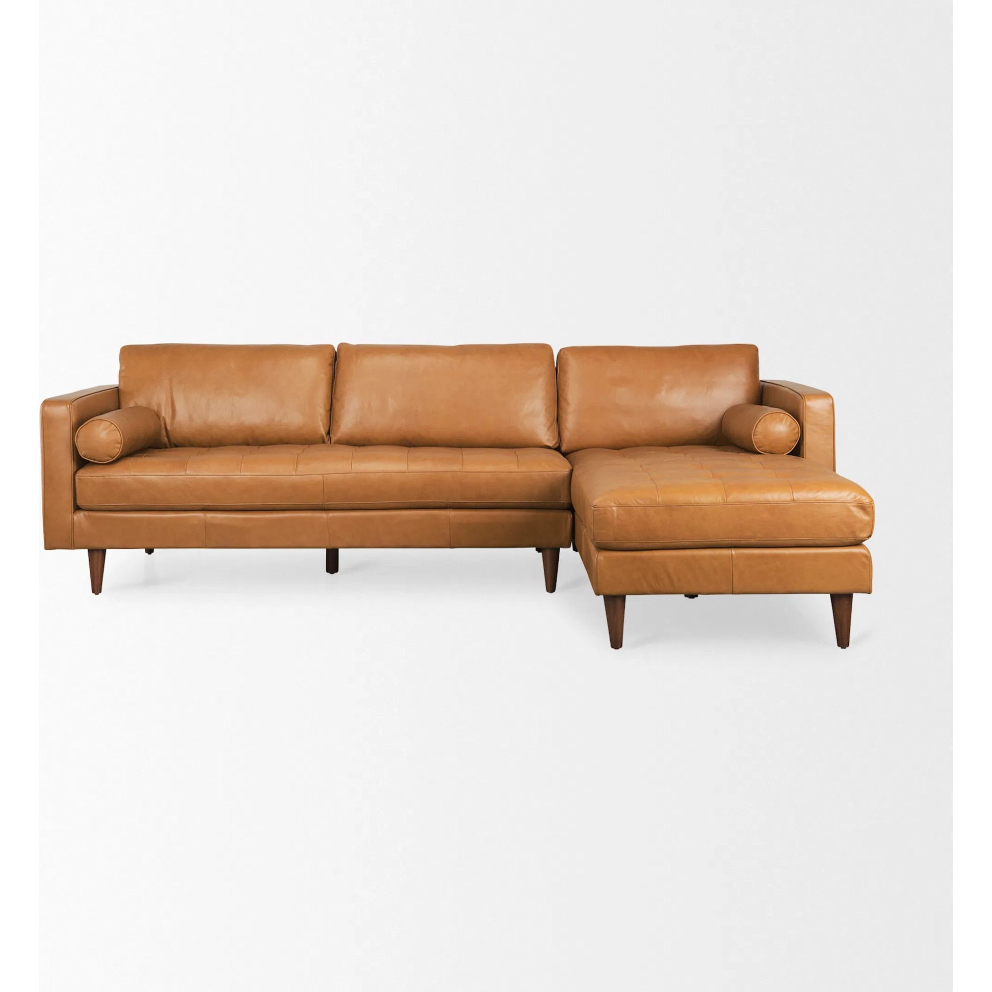 Svend Sectional by Mercana in tan. Made from solid wood in a traditional style.