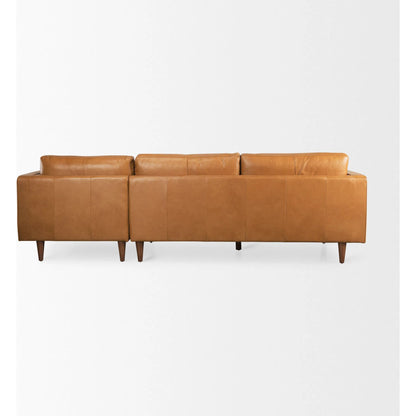 Svend Sectional by Mercana in tan. Made from solid wood in a traditional style.