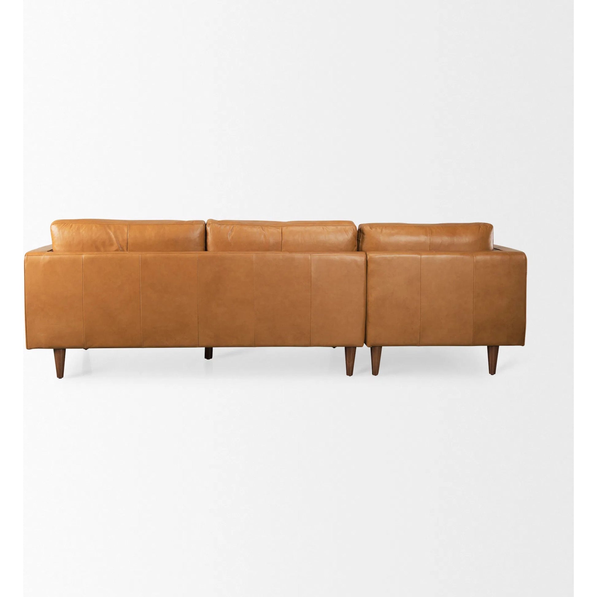 Svend Sectional by Mercana in tan. Made from solid wood in a traditional style.