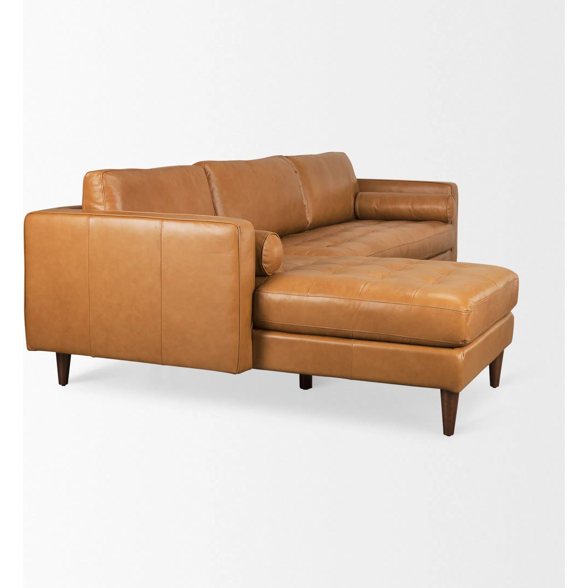 Svend Sectional by Mercana in tan. Made from solid wood in a traditional style.