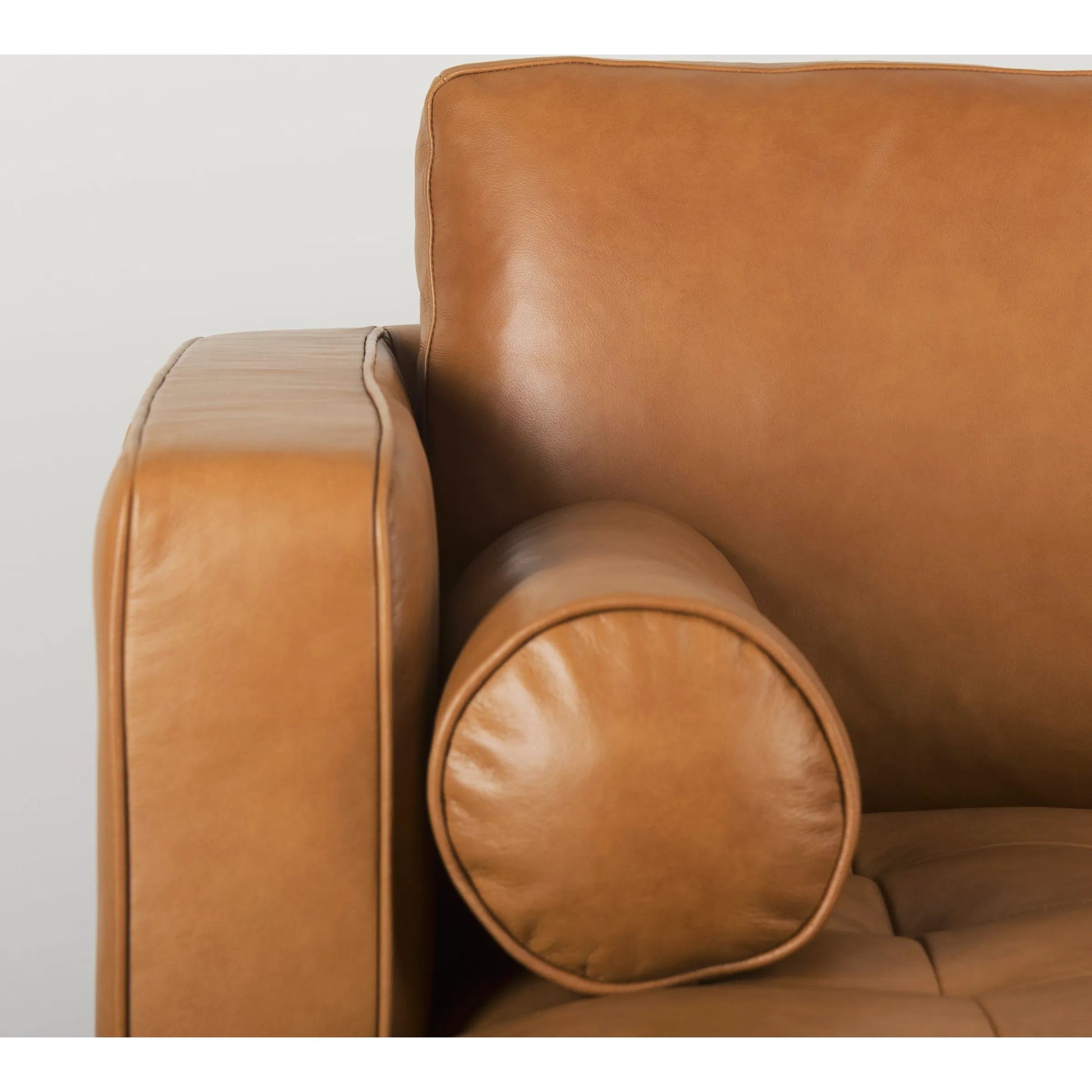 Svend Sectional by Mercana in tan. Made from solid wood in a traditional style.