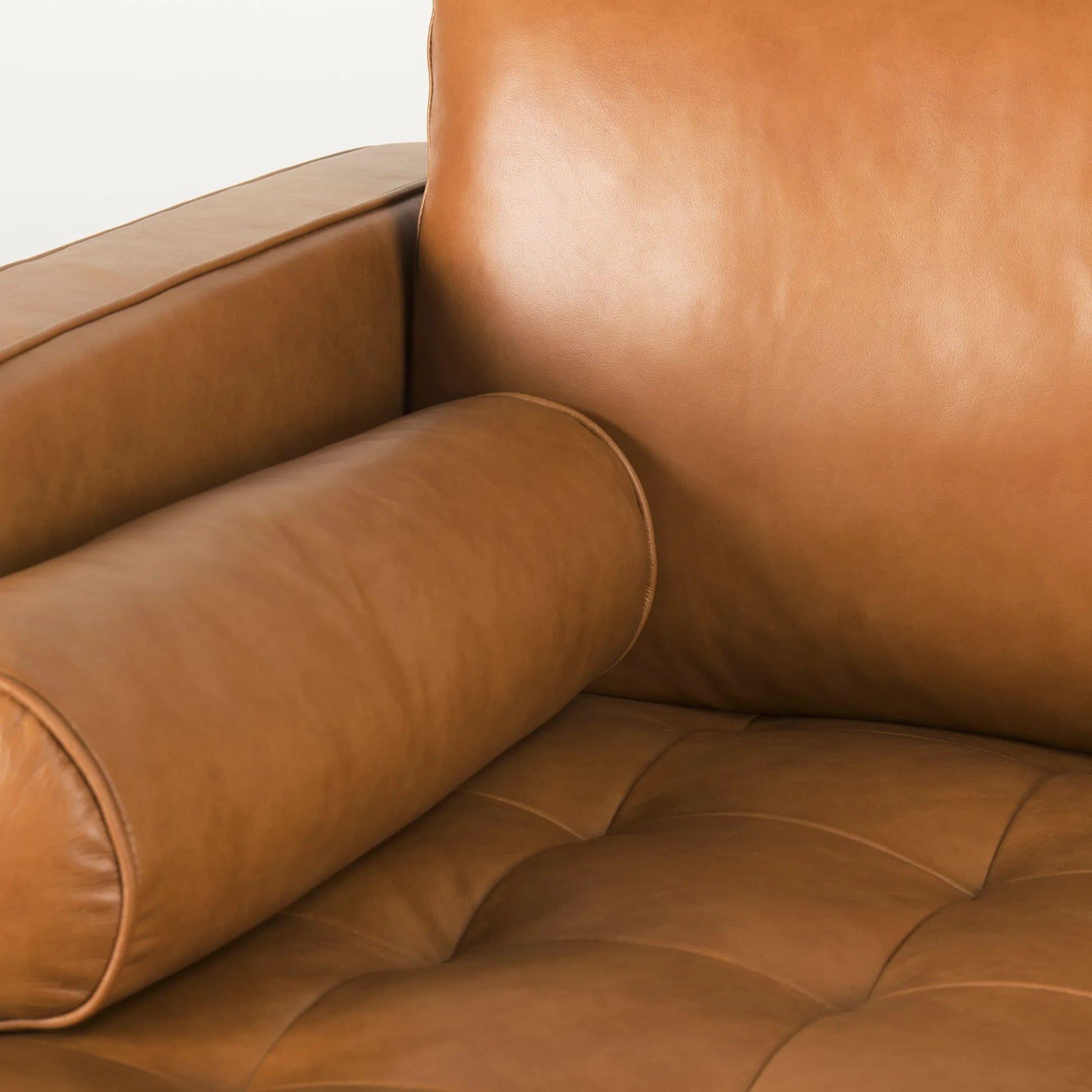 Svend Sectional by Mercana in tan. Made from solid wood in a traditional style.