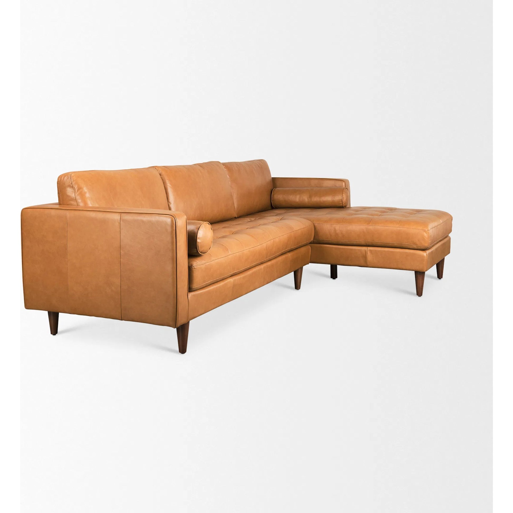 Svend Sectional by Mercana in tan. Made from solid wood in a traditional style.
