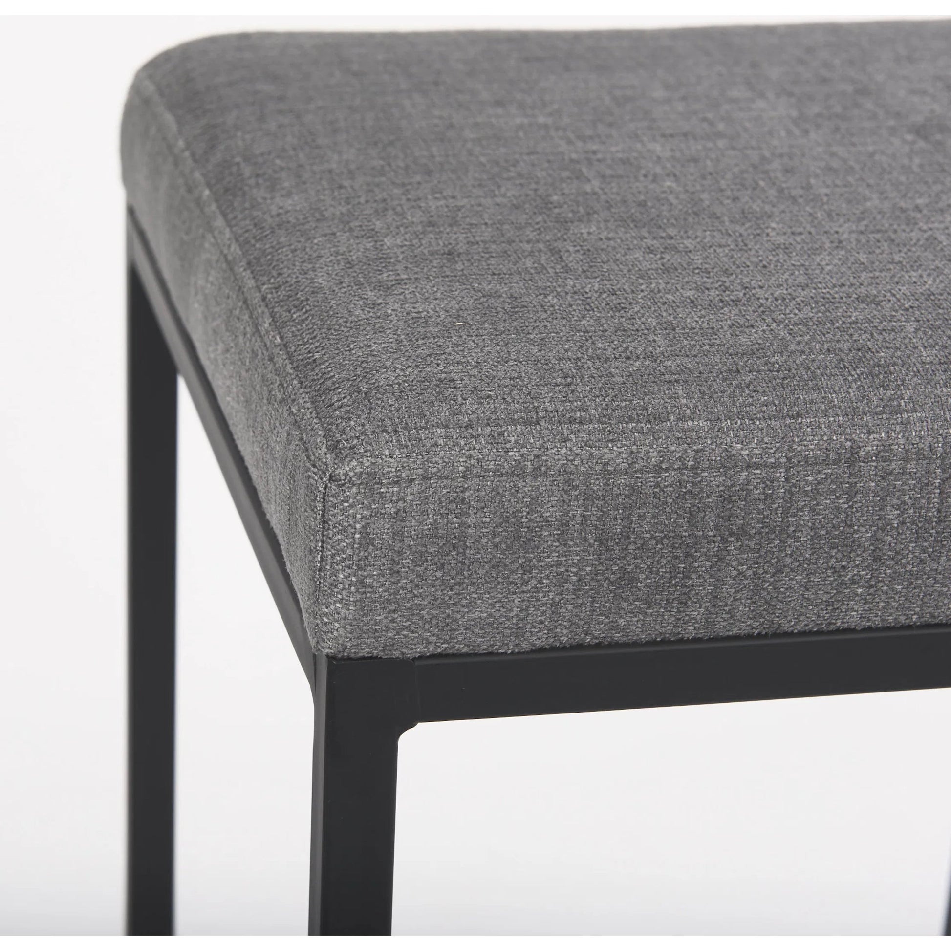 Frodo Bar Stool by Mercana in gray. Made from fabric in a unique style.