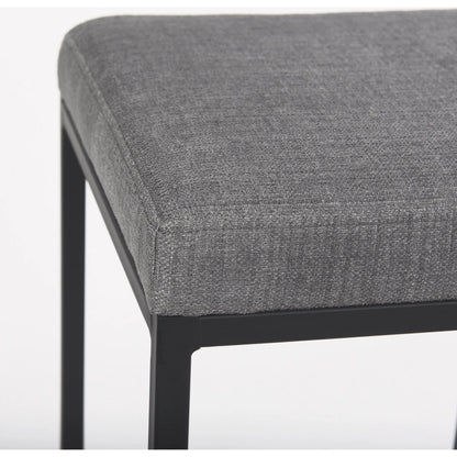 Frodo Bar Stool by Mercana in gray. Made from fabric in a unique style.