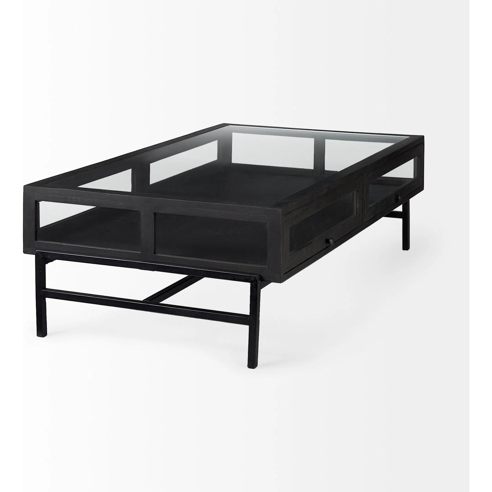 Arelius Rectangular Coffee Table by Mercana. Made from solid wood in a modern style.