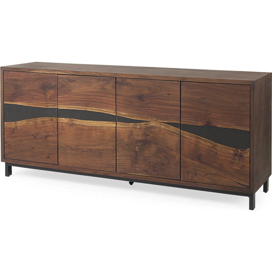 Hemlock Sideboard by Mercana in brown. Made from solid wood in a unique style.