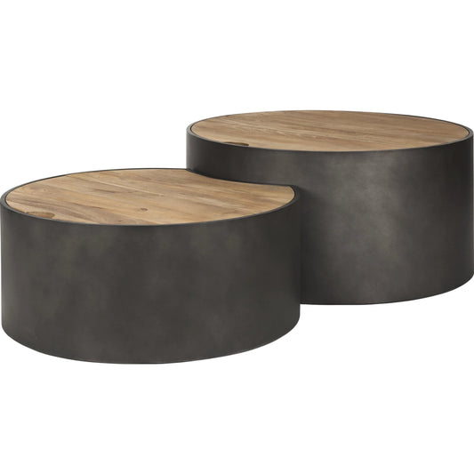 Eclipse Nesting Coffee Table by Mercana in brown. Made from metal in a unique style.