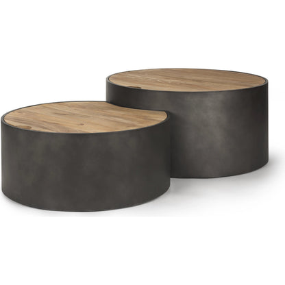 Eclipse Nesting Coffee Table by Mercana in brown. Made from metal in a unique style.