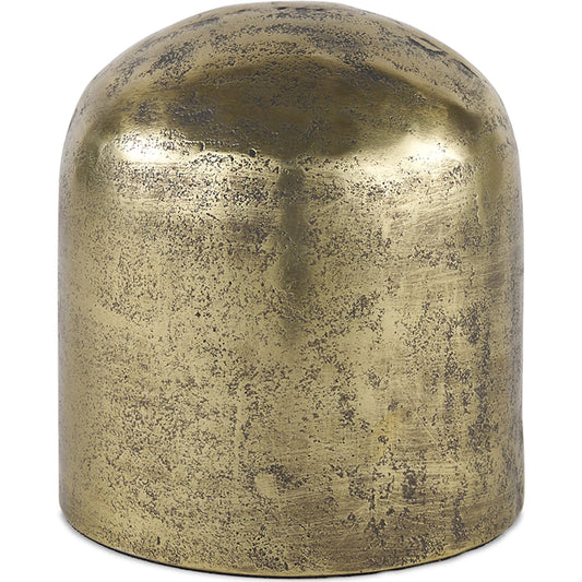 Quonset Ornament by Mercana in antiqued brass. Made from metal in a unique style.
