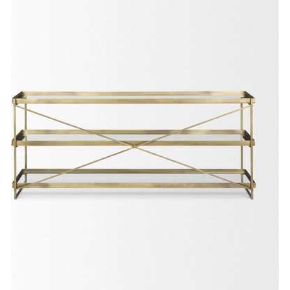 Trey Console Table by Mercana. Made from iron in a transitional style.