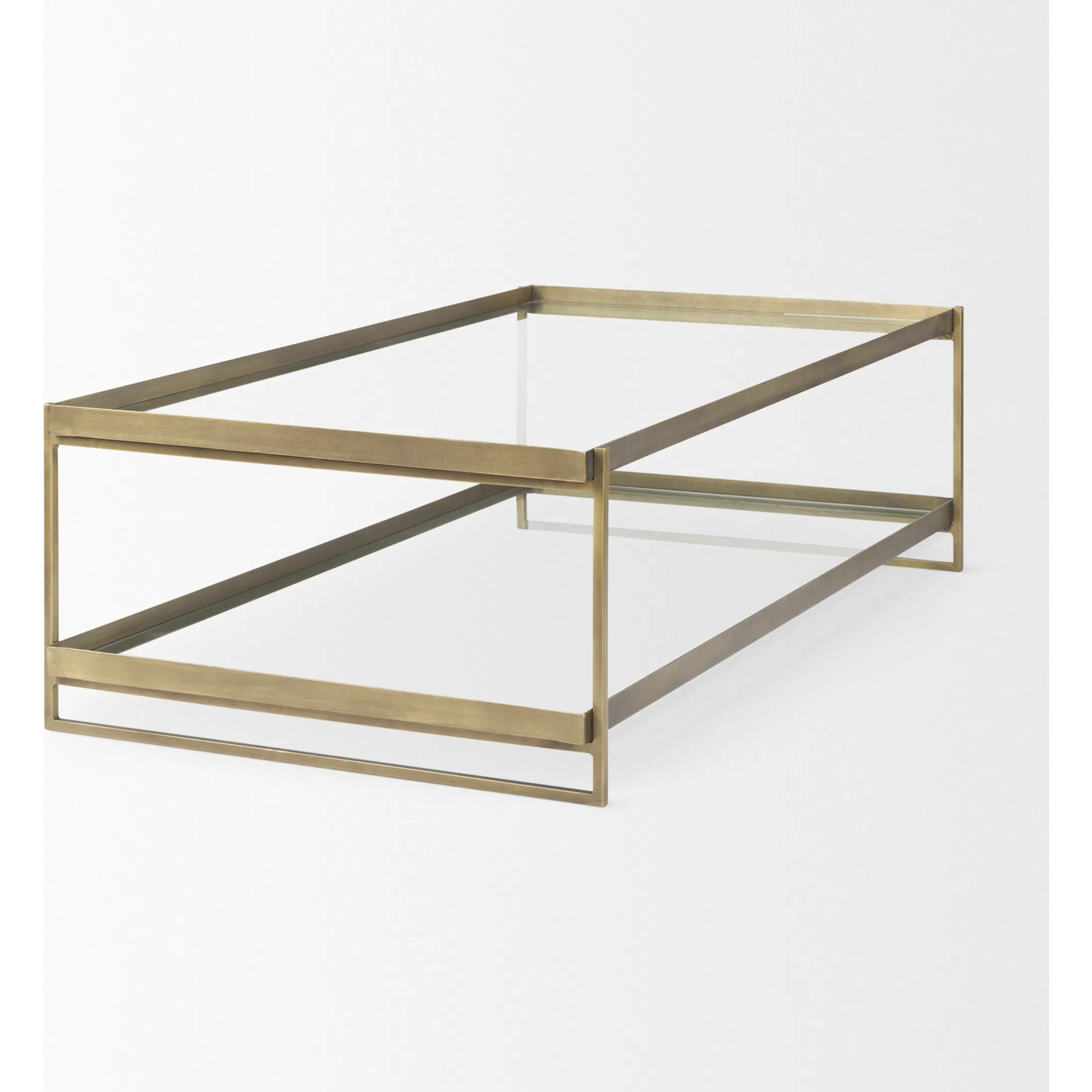 Trey Coffee Table by Mercana. Made from glass in a transitional style.