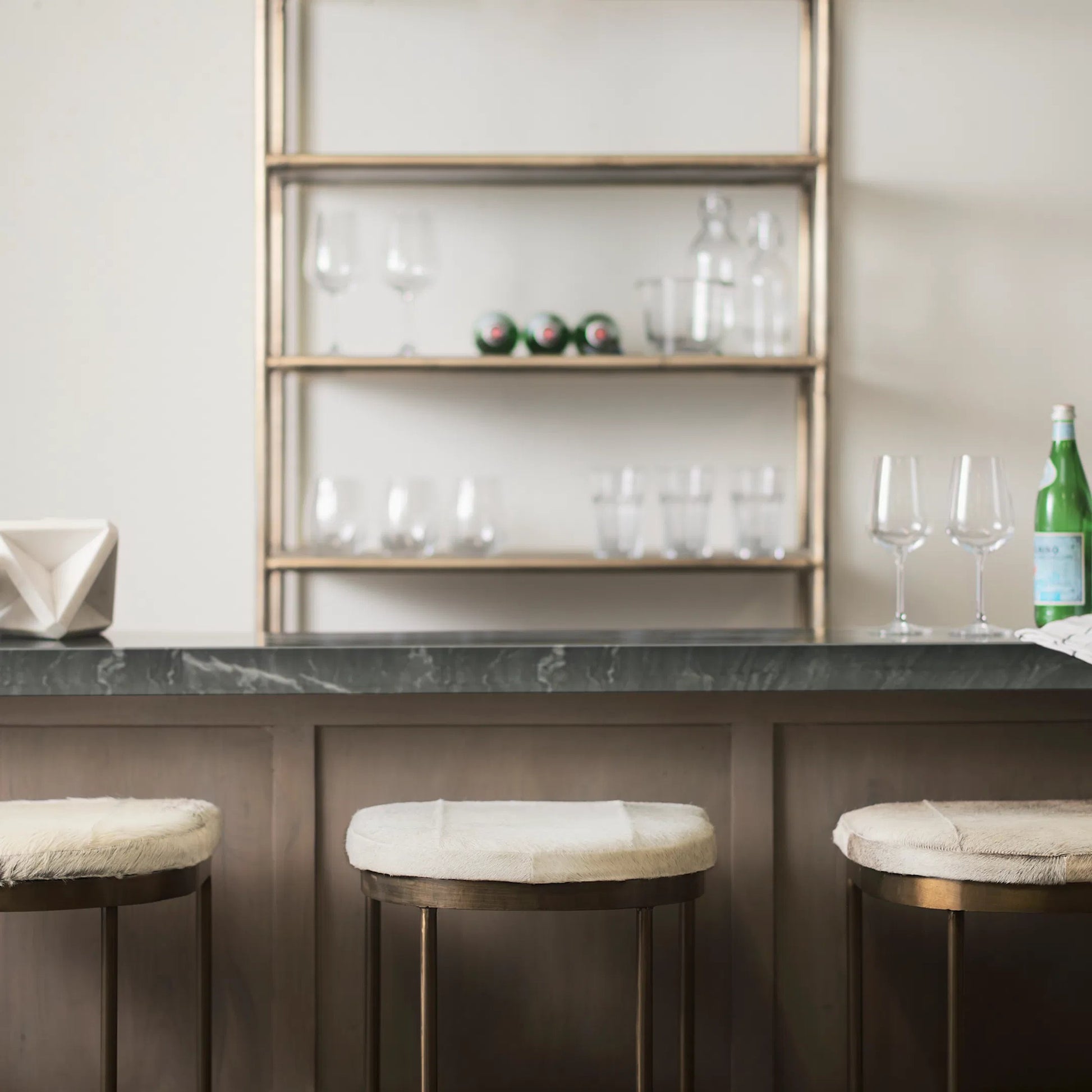 Millie Hide Seat Bar/Counter Stool by Mercana. Made from metal in a unique style.