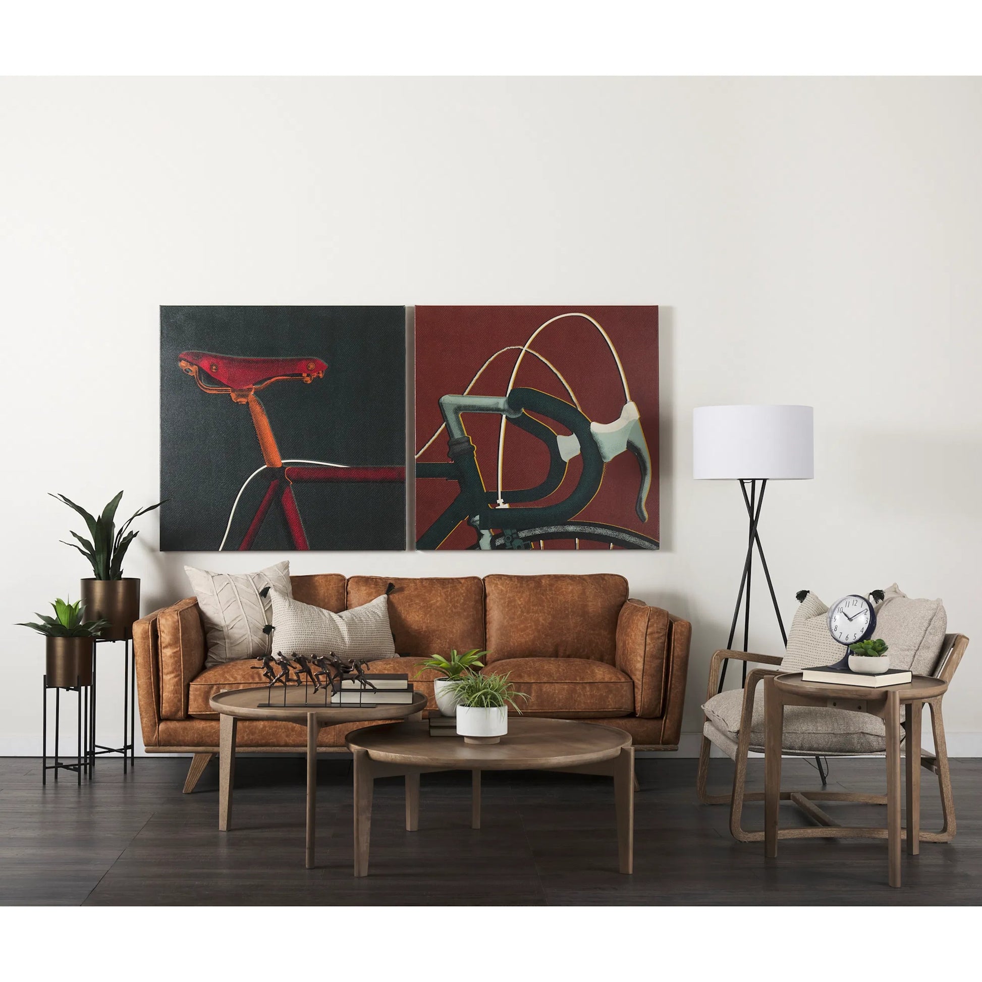 Brooks Leather Sofa by Mercana in cognac. Made from faux leather in a traditional style.