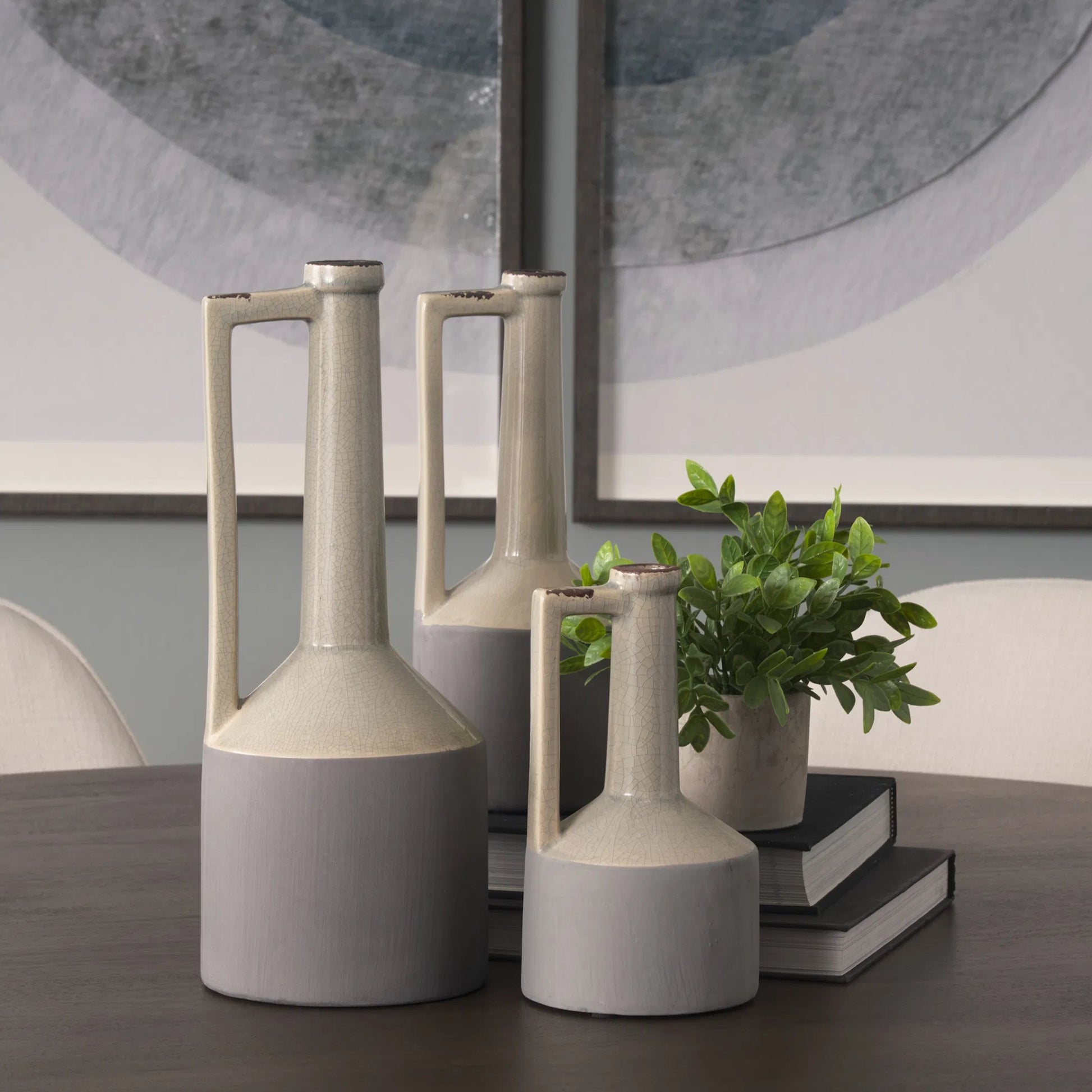 Burton Gray Jug Vase by Mercana in gray. Made from unique in a modern style.