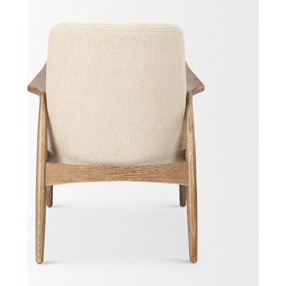 Westan Upholstered Accent Chair by Mercana in cream boucle. Made from fabric in a transitional style.
