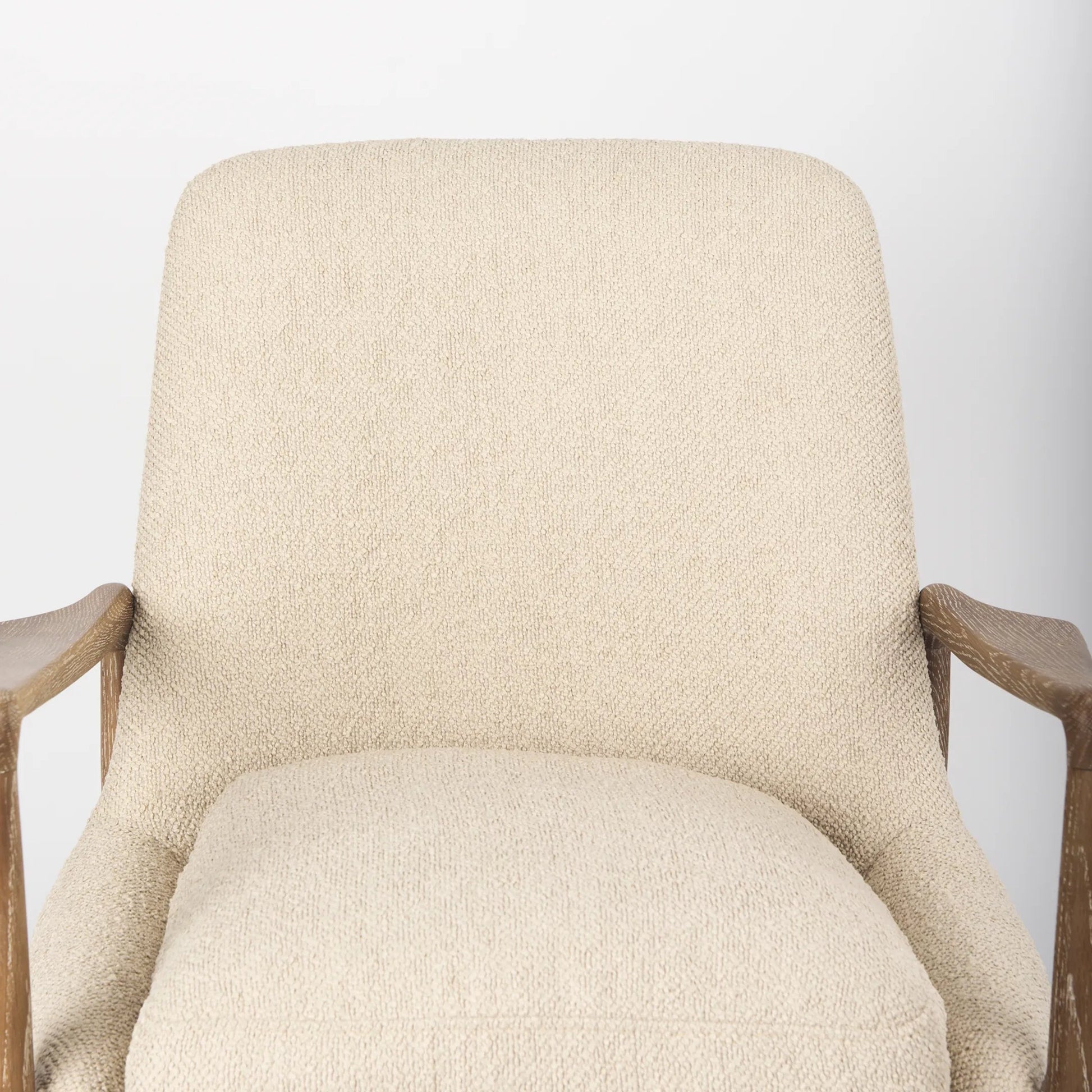 Westan Upholstered Accent Chair by Mercana in cream boucle. Made from fabric in a transitional style.