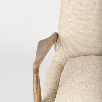 Westan Upholstered Accent Chair by Mercana in cream boucle. Made from fabric in a transitional style.