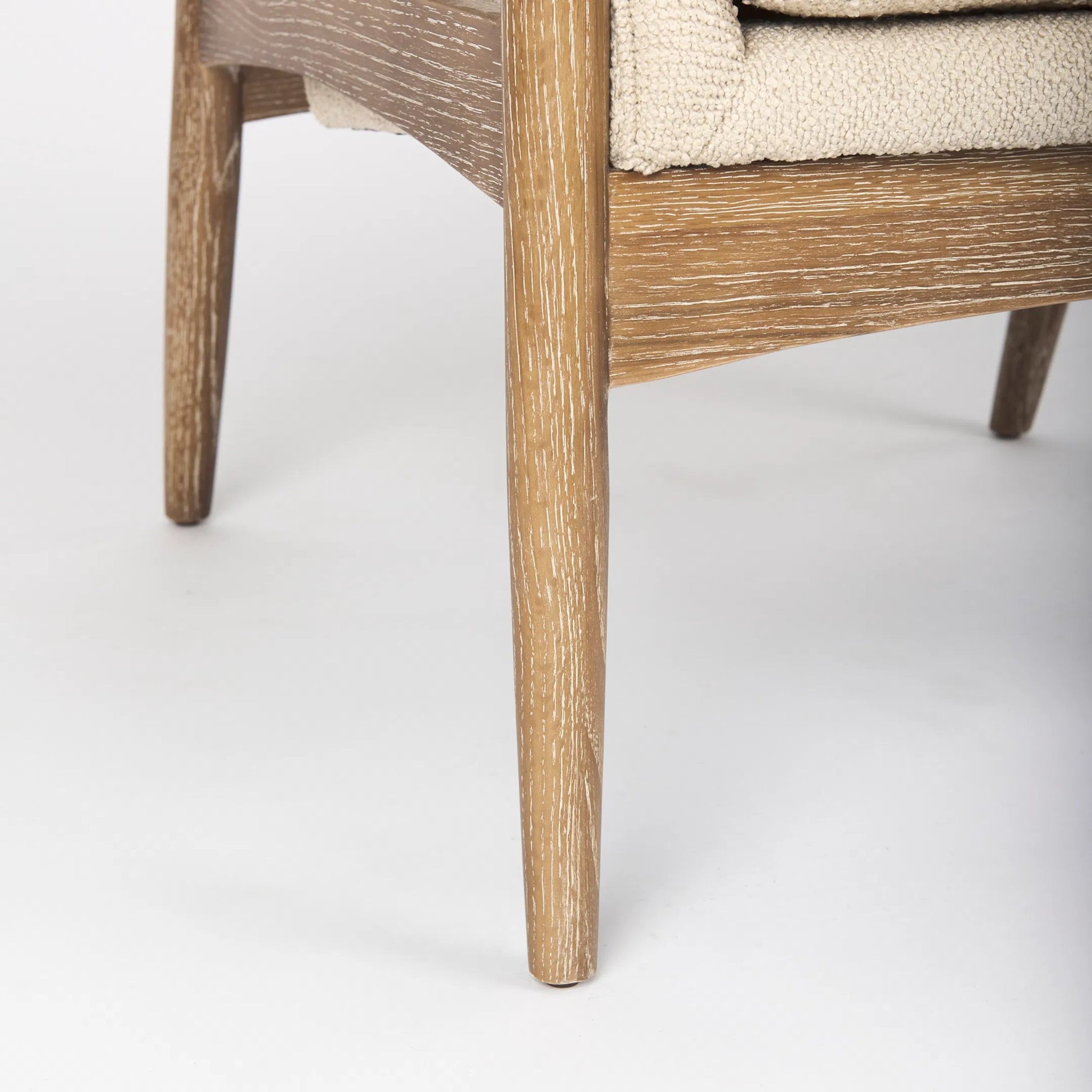 Westan Upholstered Accent Chair by Mercana in cream boucle. Made from fabric in a transitional style.
