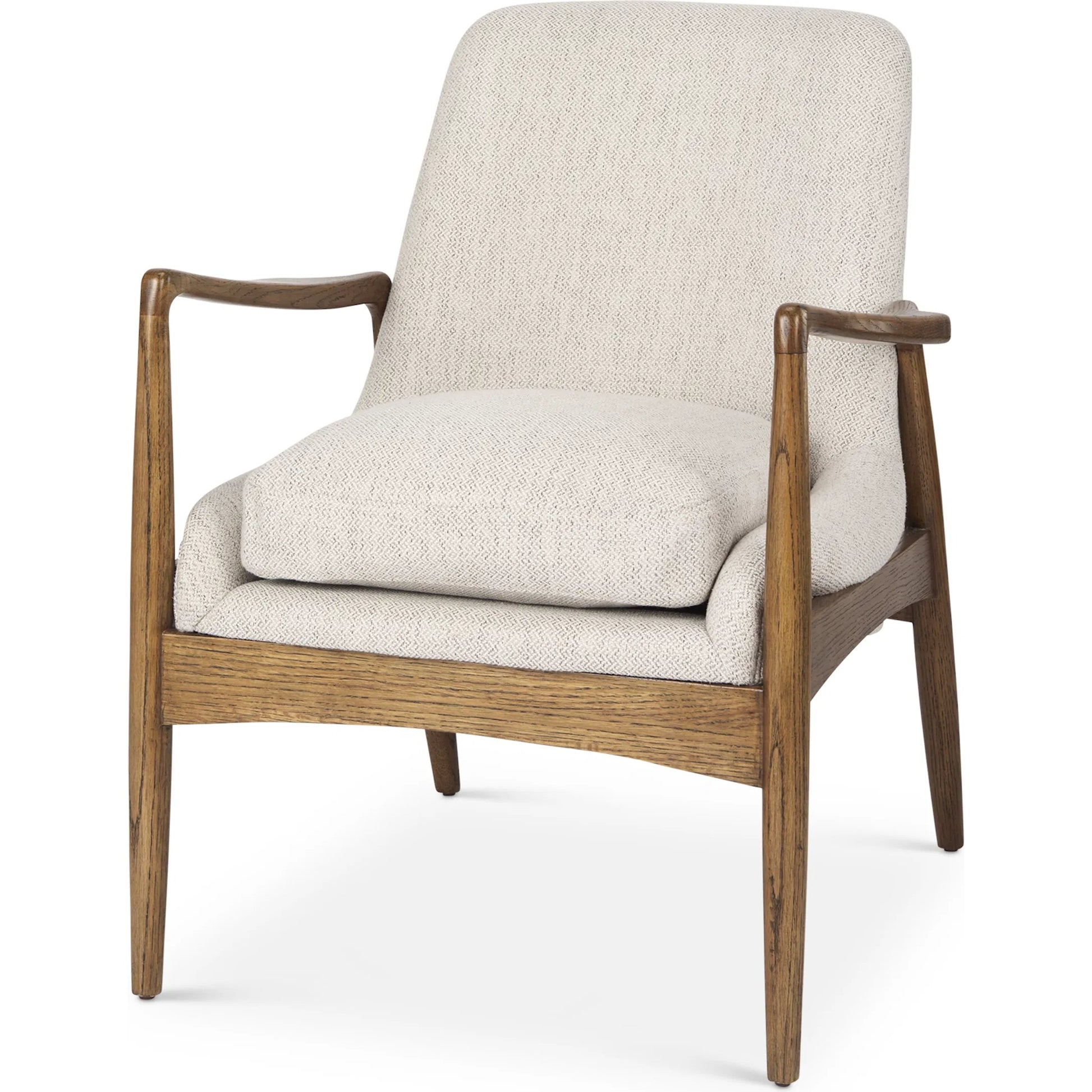 Westan Upholstered Accent Chair by Mercana in cream boucle. Made from fabric in a transitional style.