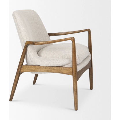 Westan Upholstered Accent Chair by Mercana in cream boucle. Made from fabric in a transitional style.