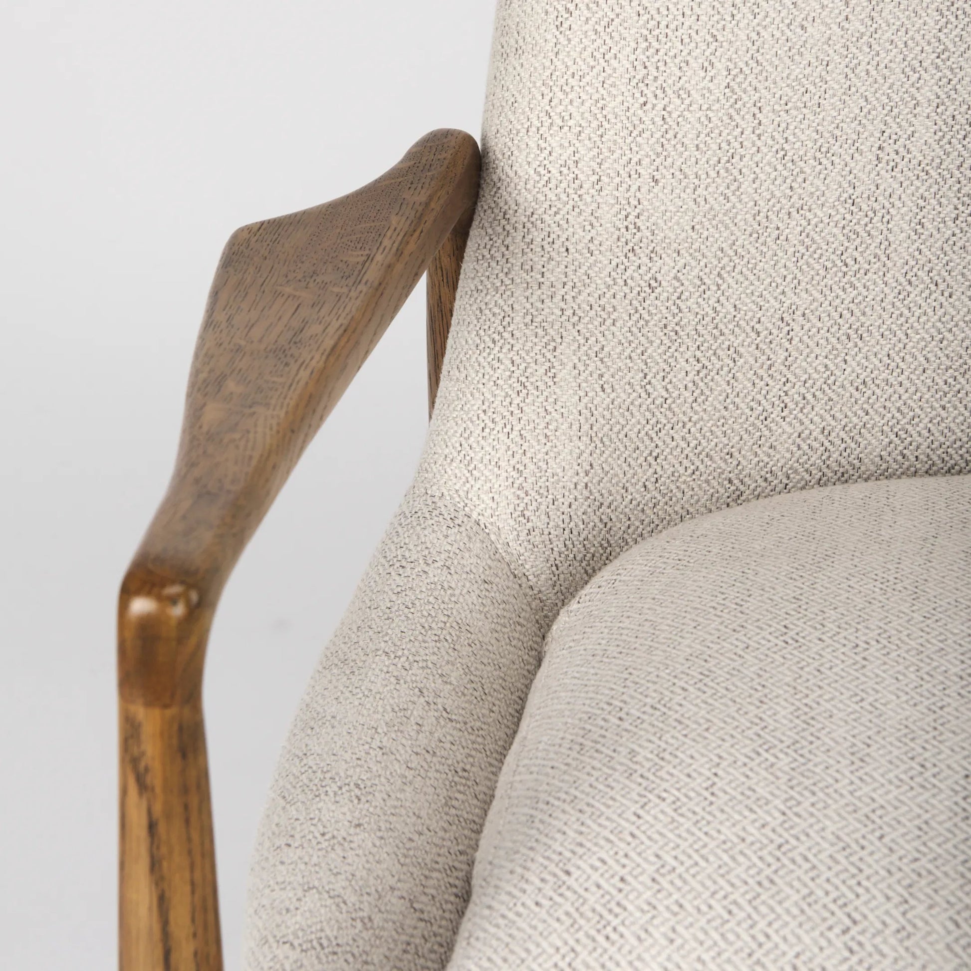 Westan Upholstered Accent Chair by Mercana in cream boucle. Made from fabric in a transitional style.