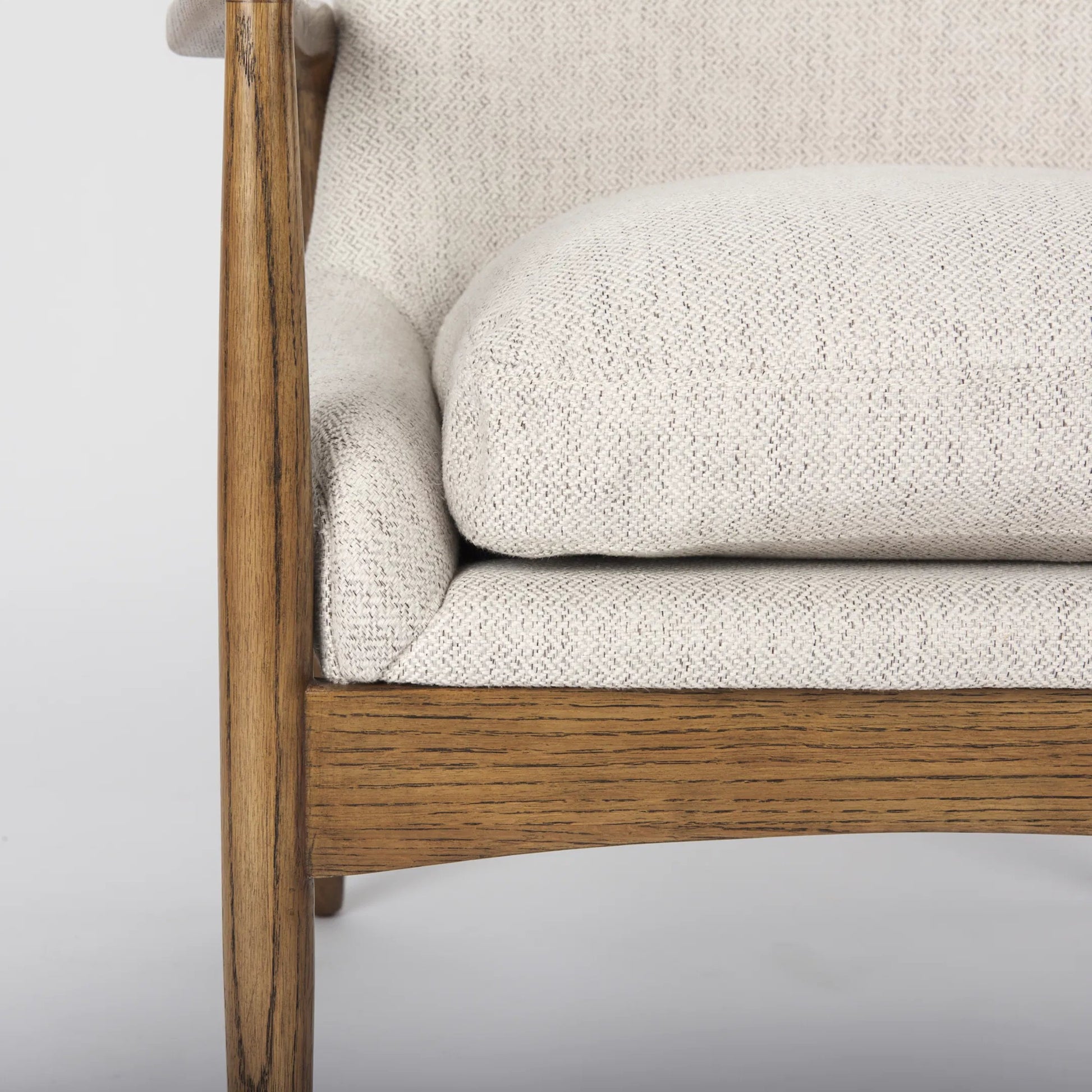 Westan Upholstered Accent Chair by Mercana in cream boucle. Made from fabric in a transitional style.