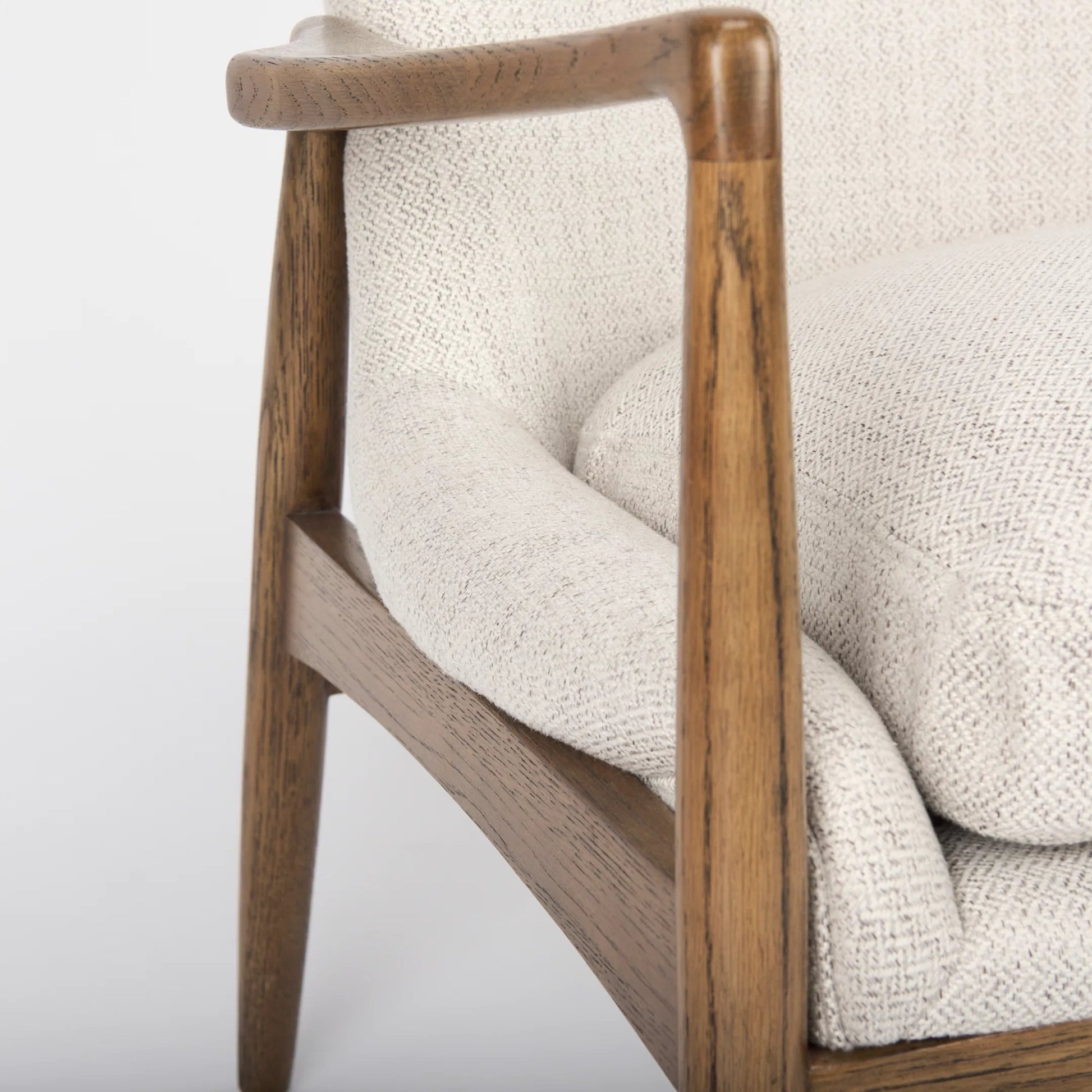Westan Upholstered Accent Chair by Mercana in cream boucle. Made from fabric in a transitional style.